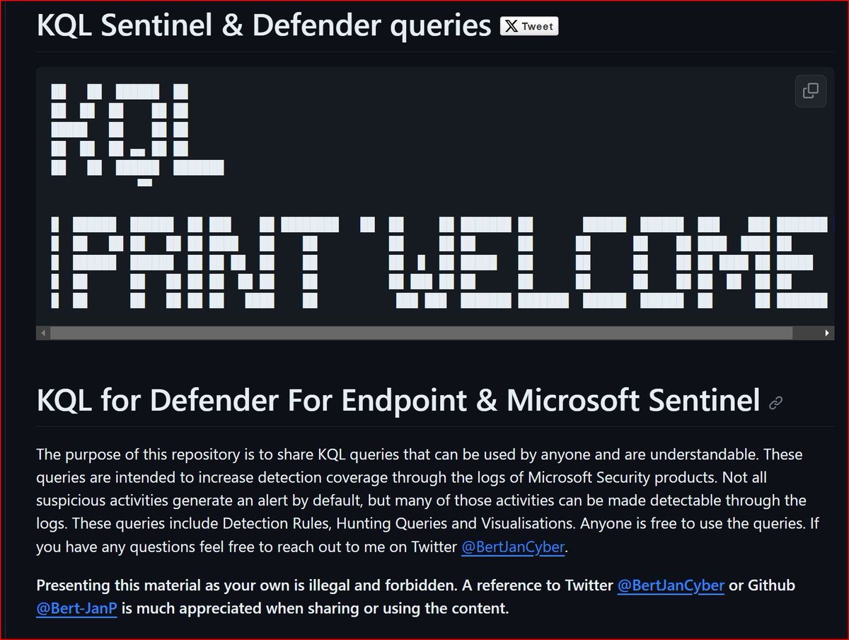 david_das_neves's tweet image. Another great source for KQL queries
[Repo] KQL Sentinel &amp;amp; Defender queries 
github.com/Bert-JanP/Hunt… 

#MicrosoftAzure #KQL #AzureResourceGraph #shiftavenue