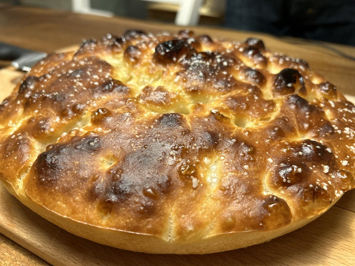 Neeshahere's tweet photo. This gentleman @DaddyYak made focaccia,a very special Italian brรธd for us.Because making food is expressing love to your family.#Focaccia #foodfromscratch https://t.co/ekVPjaWDk8