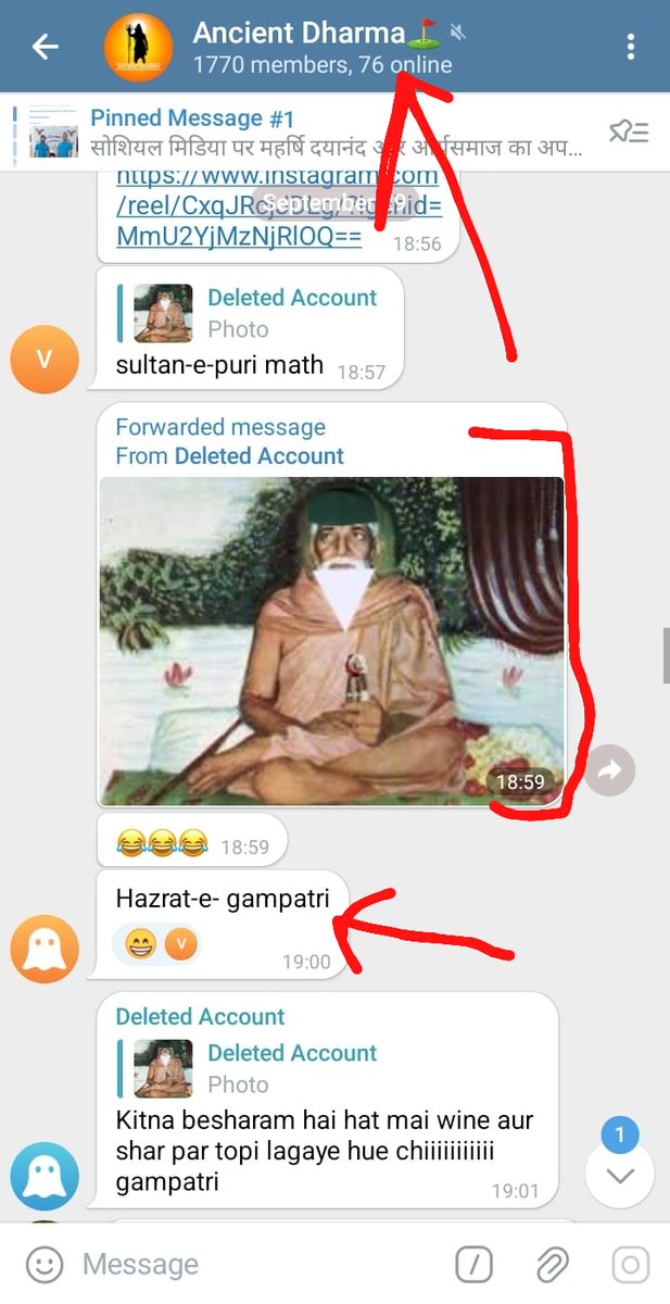 sarswamanojab's tweet photo. वाह रे प्रशासन!
हिन्दुओ कि आस्था का केंद्र करपात्री जी है दयानंद नहीं। दुर्दशा ये है कि करपात्री जी पर अभद्र टिप्पणी करने वाले तो खुले घुम रहें है और सत्य उजागर करने वाले जेल में है। 
नीचे कुछ स्क्रीनशॉट है जिनपे ध्यान दिया जाए। 
@AhmedabadPolice
@gujratpolice555 https://t.co/12DnV6avDA