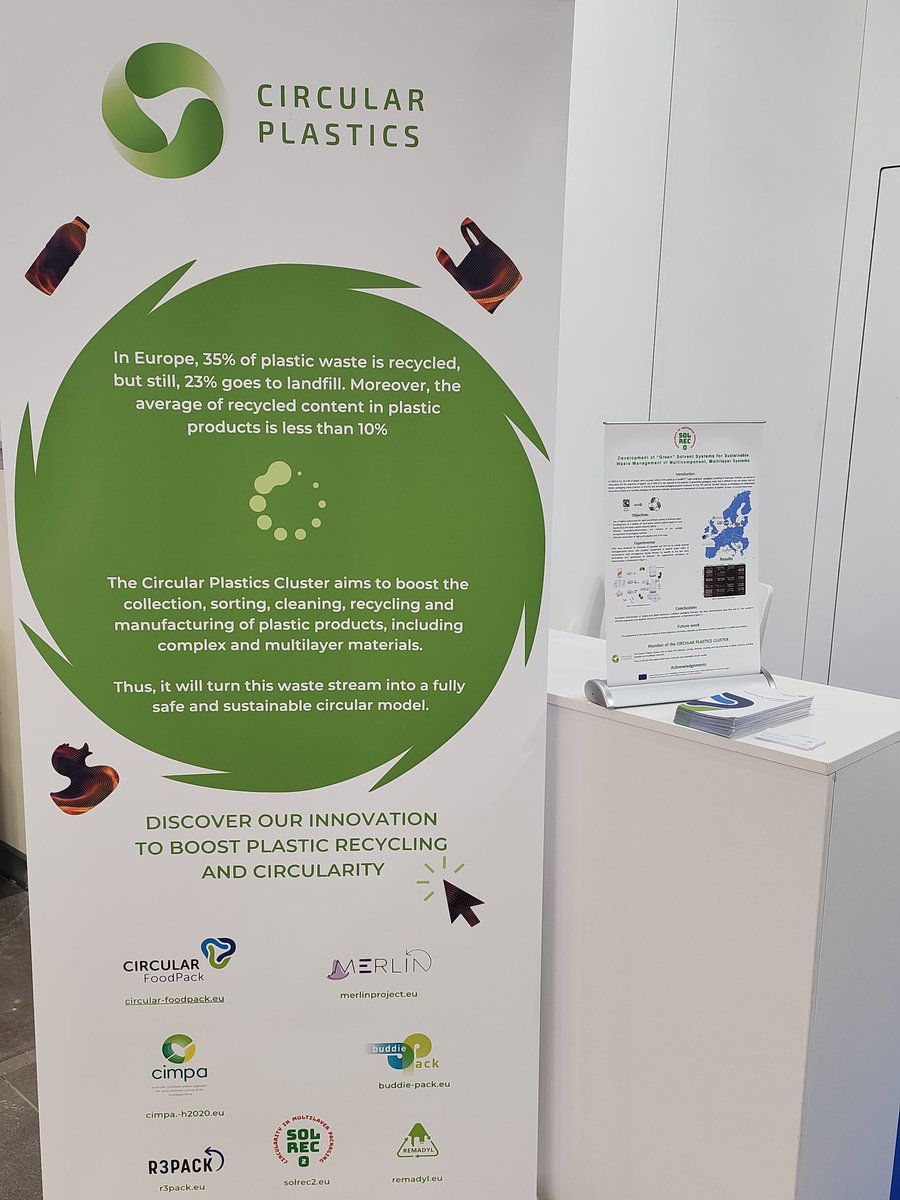 The Circular Plastics Cluster is at @Ecomondo #ecomondo23 & presents #circulareconomy projects funded by @EU_Commission , @EUgreenresearch & @REA_research: @CIMPA_Project , @sol_rec2, @PackBuddie, @CIRC_FoodPack, @MERLINProject21, @REMADYL_EU .