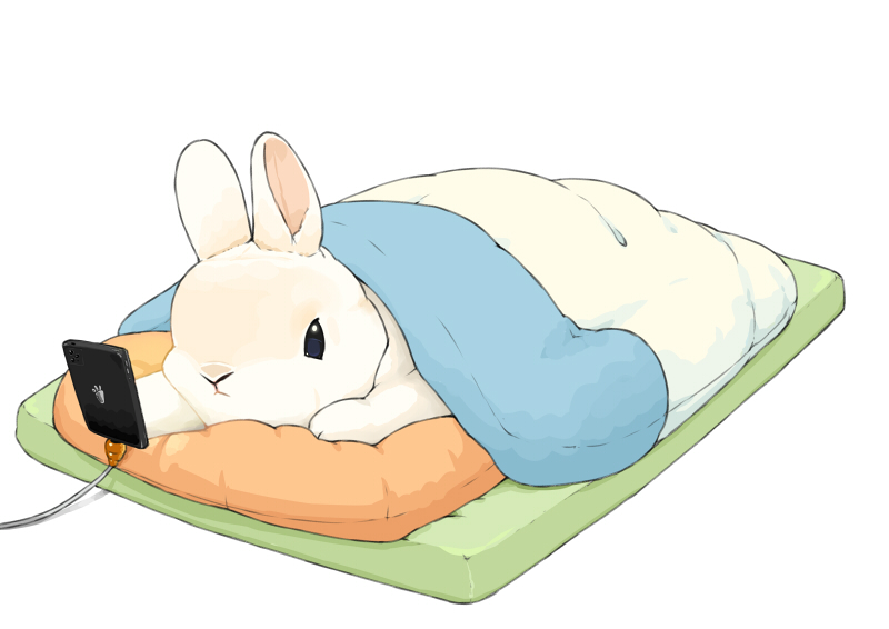 rabbit no humans pillow phone white background cellphone simple background  illustration images