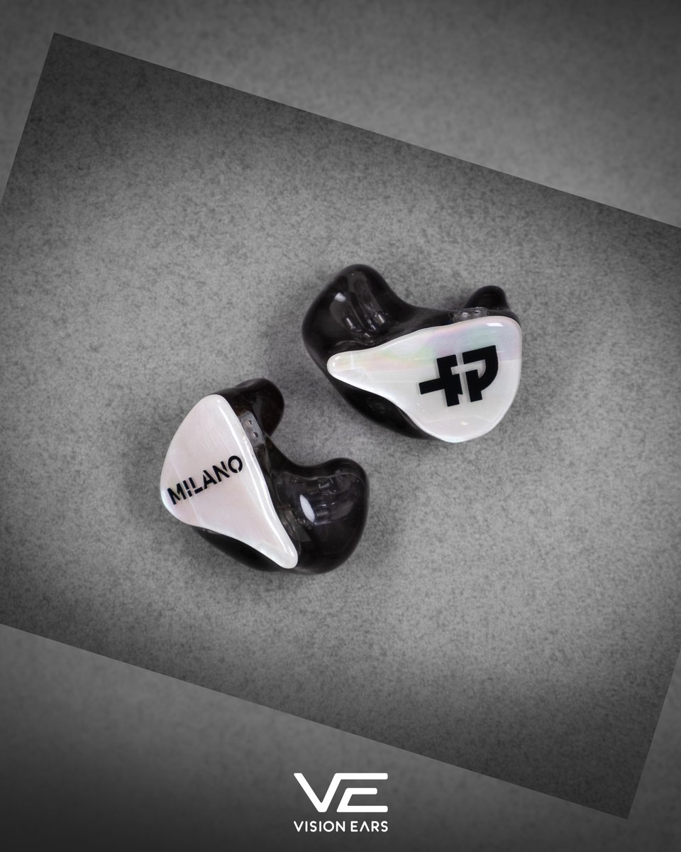 VisionEars_de's tweet image. Beautiful artwork for Milano! VE5 with grey shell and Mother of Pearl faceplate! 😍

#ve #visionears #inearmonitoring #custominear #handcraftedincologne
