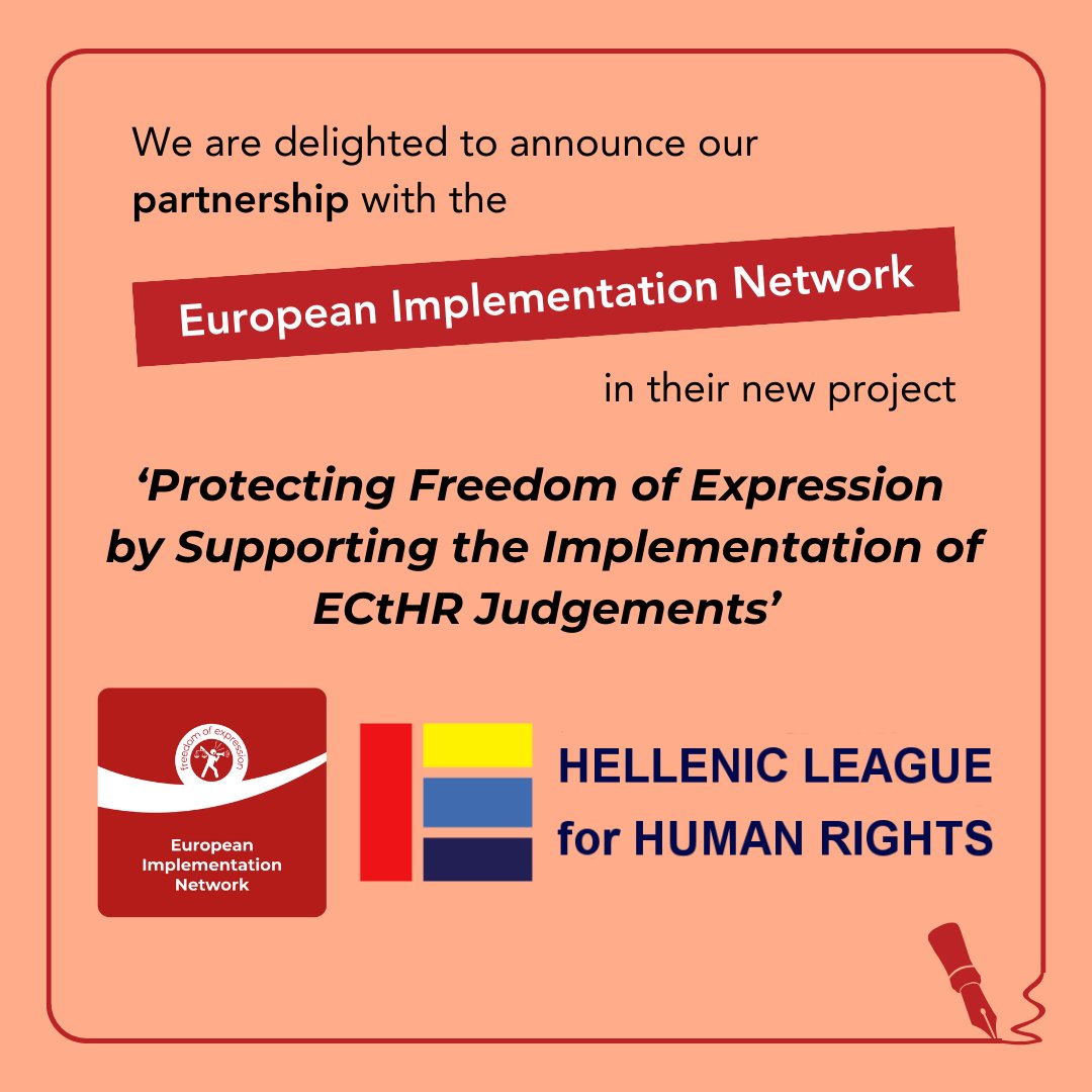 📣New partnership with @EI_Network for ‘Protecting #FreedomofExpression by Supporting the #Implementation of #ECtHR Judgements’ in #CoE Member States. Our statement: shorturl.at/bhKT4 About the project: einnetwork.org/protecting-fre… STAY TUNED! #FoE #mediafreedom #projekforchange