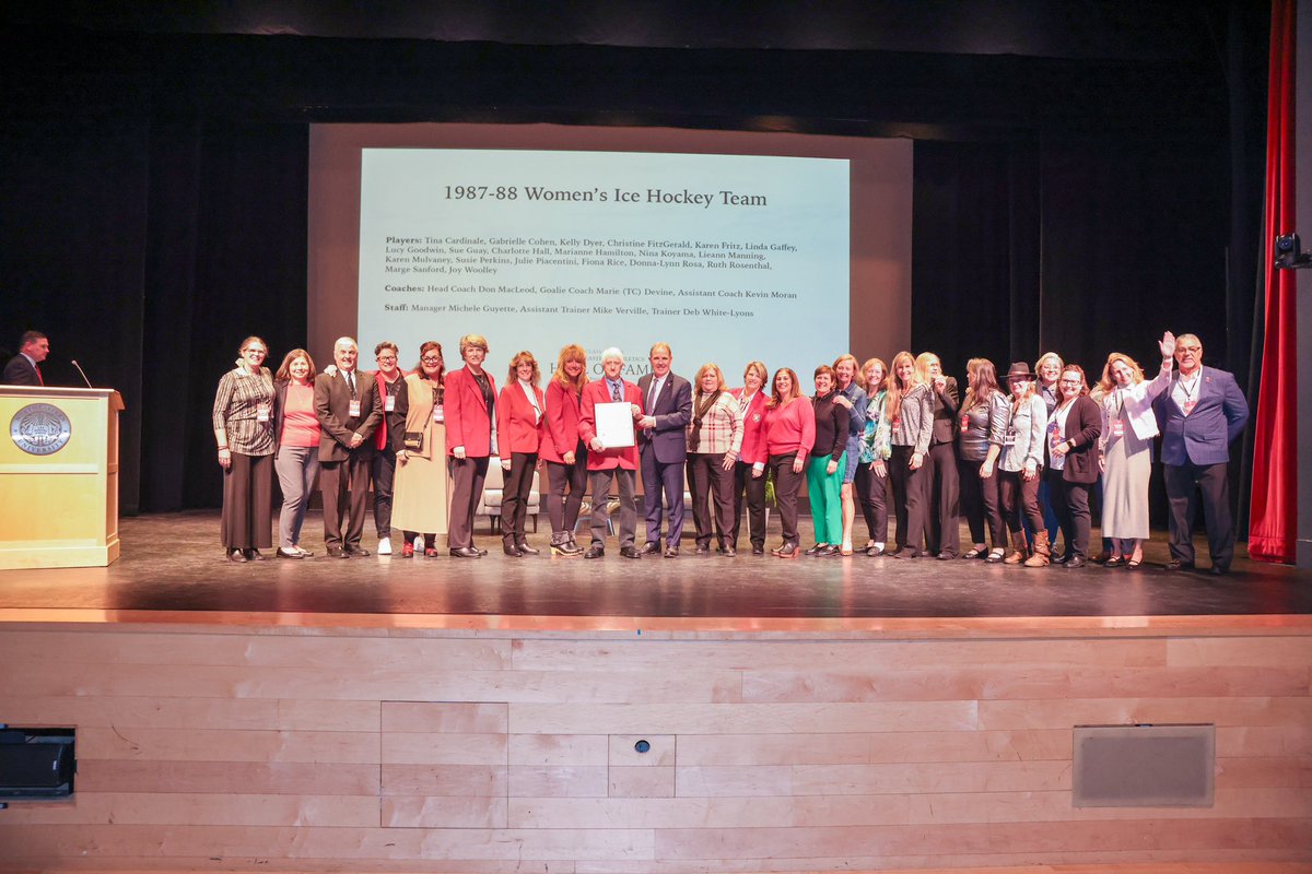 An honor to celebrate these legends of our program. 

Congratulations to <a href="/KendallCoyne/">Kendall Coyne Schofield</a> and the 1987-88 team on their official induction into the Northeastern Athletics Hall of Fame!