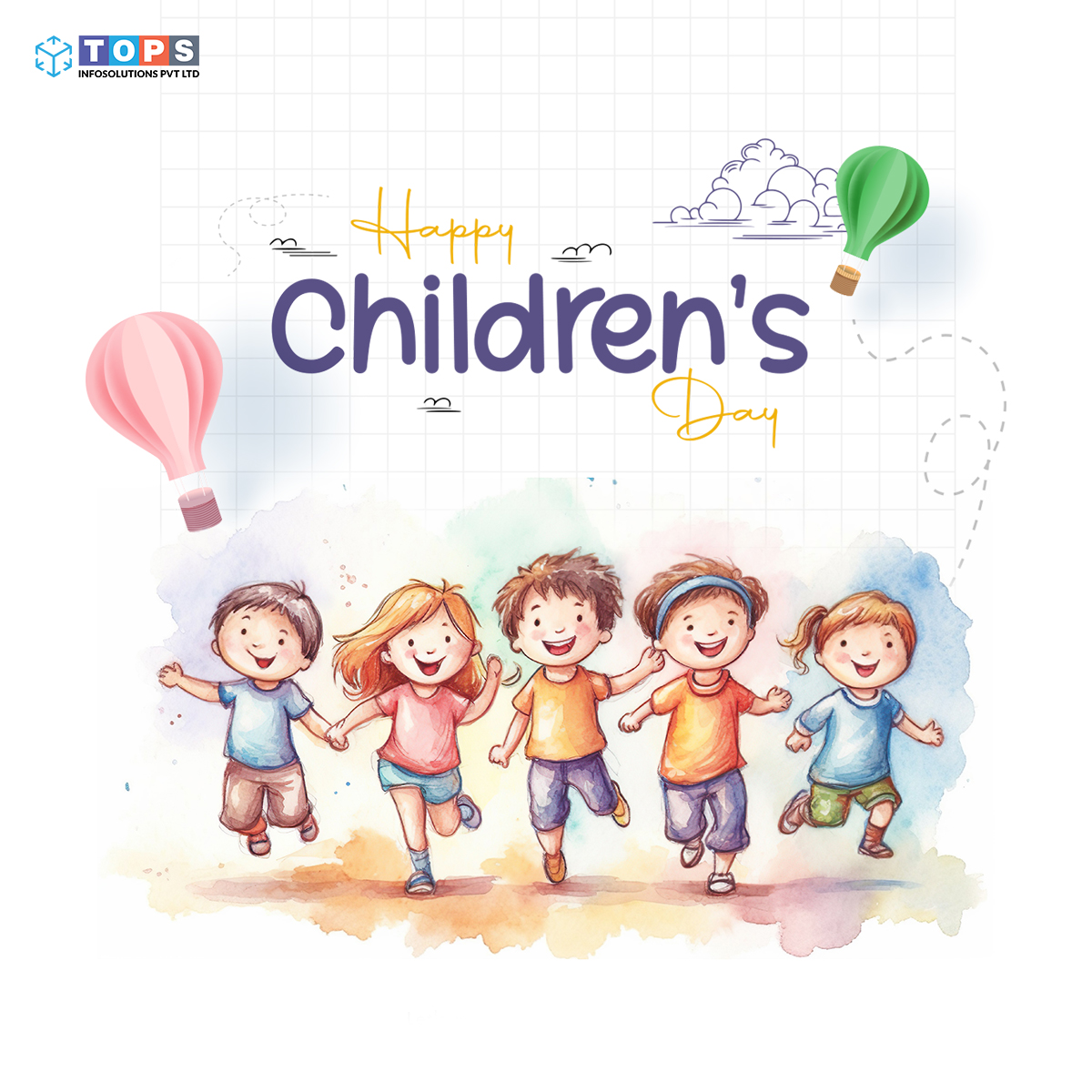 TOPSInfosol's tweet photo. TOPS Infosolutions wish you a joyful Children's Day! Let's celebrate the joy of Childhood.

On Children's Day, we celebrate the innocence, laughter, and love that children bring to our lives. 

#ChildrensDay #FutureOfTomorrow #CelebrateChildhood #TOPSInfosolutions #Kidsday https://t.co/HfBiSEXPAJ