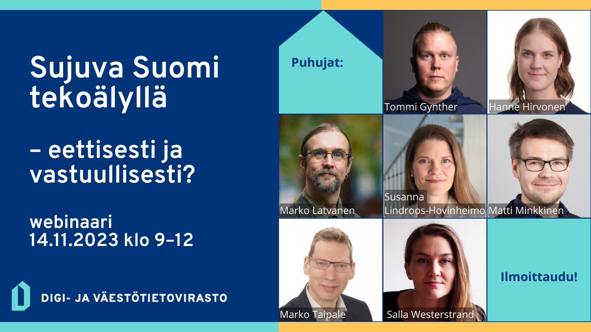 🧠AI AI AI🧠

Miten #tekoäly'ä voi hyödyntää eettisesti ja vastuullisesti? Miten hallita sen aiheuttamia vinoumia ja parantaa osallisuutta?

Tule 14.11. klo 9–12 webinaariin. Kuulet monipuolisia näkemyksiä tutkijoilta ja asiantuntijoilta.

Ilmoittaudu lyyti.fi/reg/sujuva-suo…