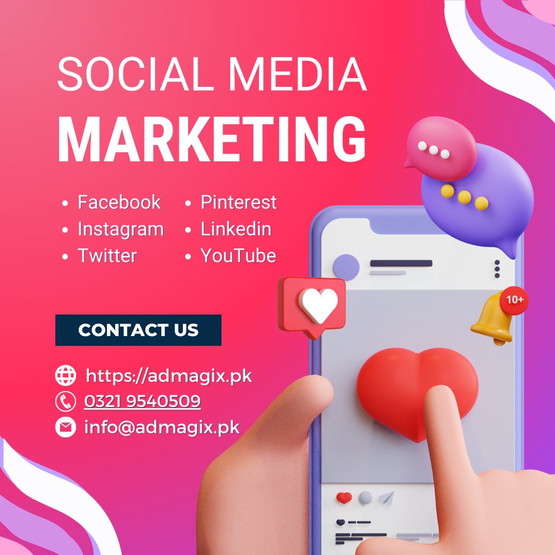 Admagix's tweet photo. 🚀 Elevate your brand on Facebook, Twitter, Instagram, YouTube, Pinterest, and Linkedin! 

🌐✨ Engage, inspire, and connect with our Social Media Marketing services. Transform your online presence today! 
📱💡 #SocialMediaMarketing #DigitalSuccess #BrandBoost #AdMagix 🚀✨ https://t.co/gTk8pmFDcK