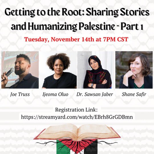 Friends, please share this conversation w/authors, educators, activists, and students on Palestine. Register to attend. This will be the first of a series of conversations on so many important topics. Your questions will drive what comes next. Link: streamyard.com/watch/EBrh8GrG…