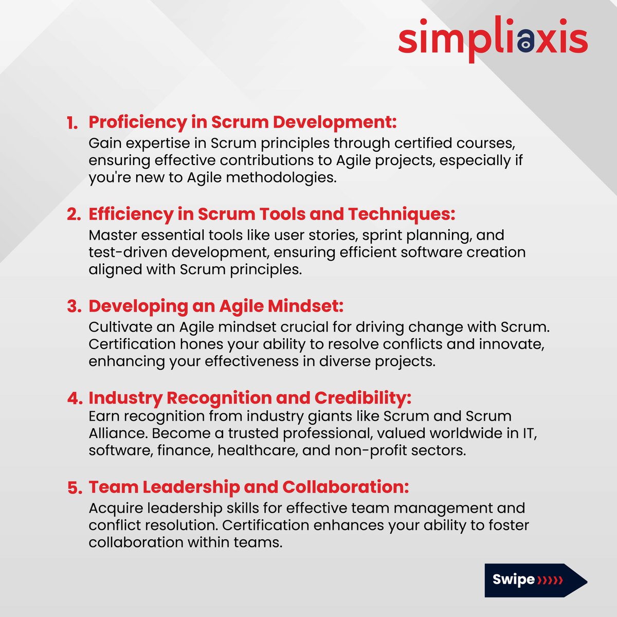 SimpliAxis's tweet image. Explore the 10-changing benefits of Certified Scrum Developer Certification at Simpliaxis from boosting team collaboration to accelerating project delivery. 
Read more: simpliaxis.com/resources/10-b…

#AgileDevelopment #CSDCertification #CSDBenefits #CareerProgression #CSDInsights
