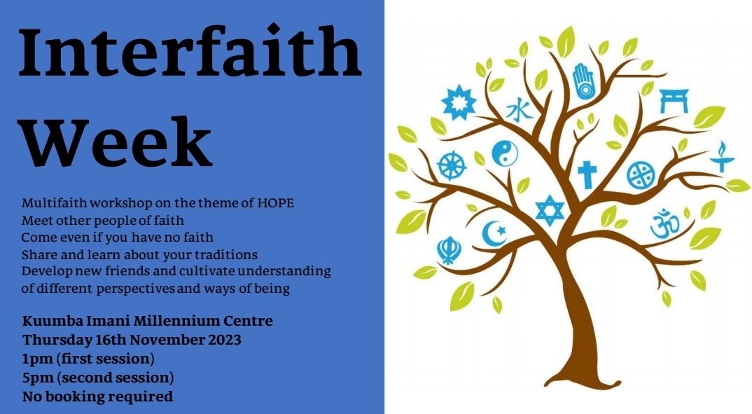 Come along to our Interfaith Week community workshops #interfaith #L8 on Thu 16th Nov 1pm (first session) 5pm (second session) Together we will examine the theme of #Hope in our different traditions. Come even if you are just curious: All welcome, no booking required