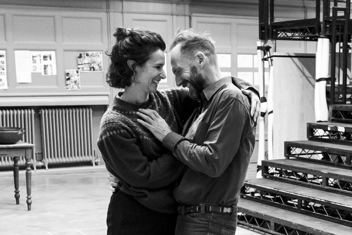 WhatsOnStage's tweet photo. Macbeth starring Ralph Fiennes and Indira Varma – in rehearsals https://t.co/mPJ2TqPvhH https://t.co/XGMhaMMmQz