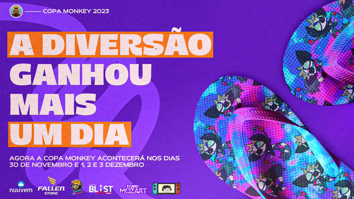 brunomonkey22's tweet photo. A diversão ganhou mais um dia!!
A Copa Monkey irá acontecer dias 30 de novembro 1, 2 e 3 de Dezembro. Com isso temos oportunidade para mais casters e mais visibilidades para os times.
Eu sei que você gostou dessa notícia então já compartilha!! 
#copamonkey https://t.co/BZqul5ObMo