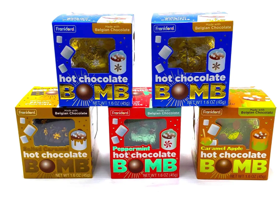 AndimacCandy's tweet photo. As the temperatures drop, 🍫☕️ Embrace the Chill with our 5-Pack Assorted Hot Cocoa Bombs!  Simply drop one into a mug of steaming water or milk, and watch as mini marshmallows and luxurious Belgian chocolate create a moment to cherish in every sip. https://t.co/4TPAVW281p https://t.co/afRArJJn4J