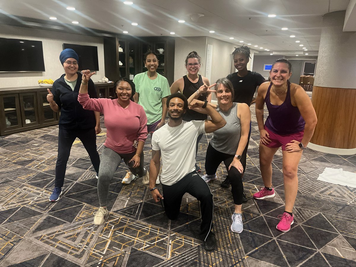jconjazz's tweet photo. The high intensity interval training squad with coach Josh this morning. Take care of yourself and you can take care of policy. #2023APPAM https://t.co/LRAdLJ2jEu