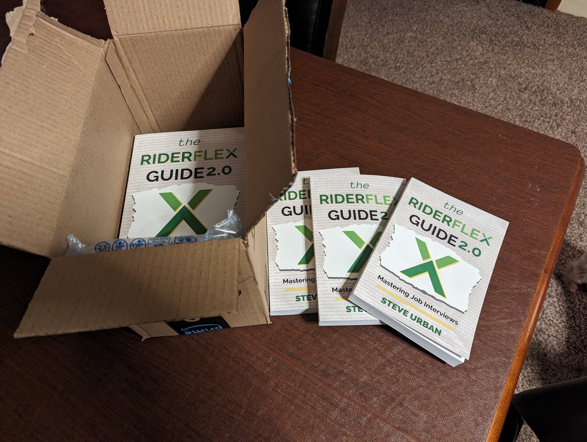 stevepurban's tweet image. Shipping out more book orders!
"The Riderflex Guide 2.0: Mastering Job Interviews"
Available on Amazon and free with Kindle Unlimited.
4.8 Star Rating! ⭐⭐⭐⭐⭐
amazon.com/dp/B0CJL28JZV?…
#riderflex #jobinterviews #jobinterviewtips #jobinterviewadvice #interviewing #career…