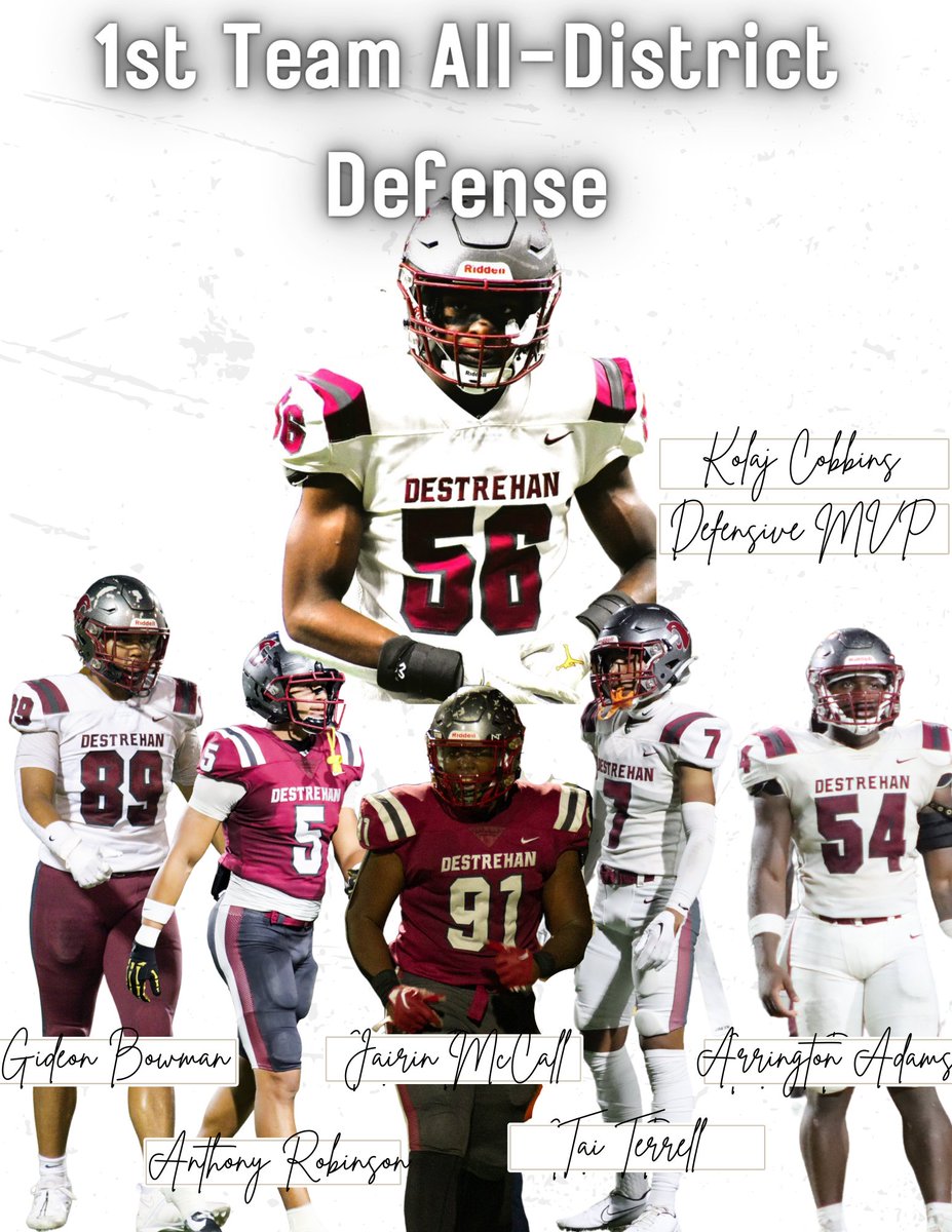 Congratulations to the Fighting Wildcats that were named to the 7-5A All-District Team on defense.
<a href="/SCPPS/">SCPPS</a>
<a href="/DHSWildcats/">Destrehan High</a>