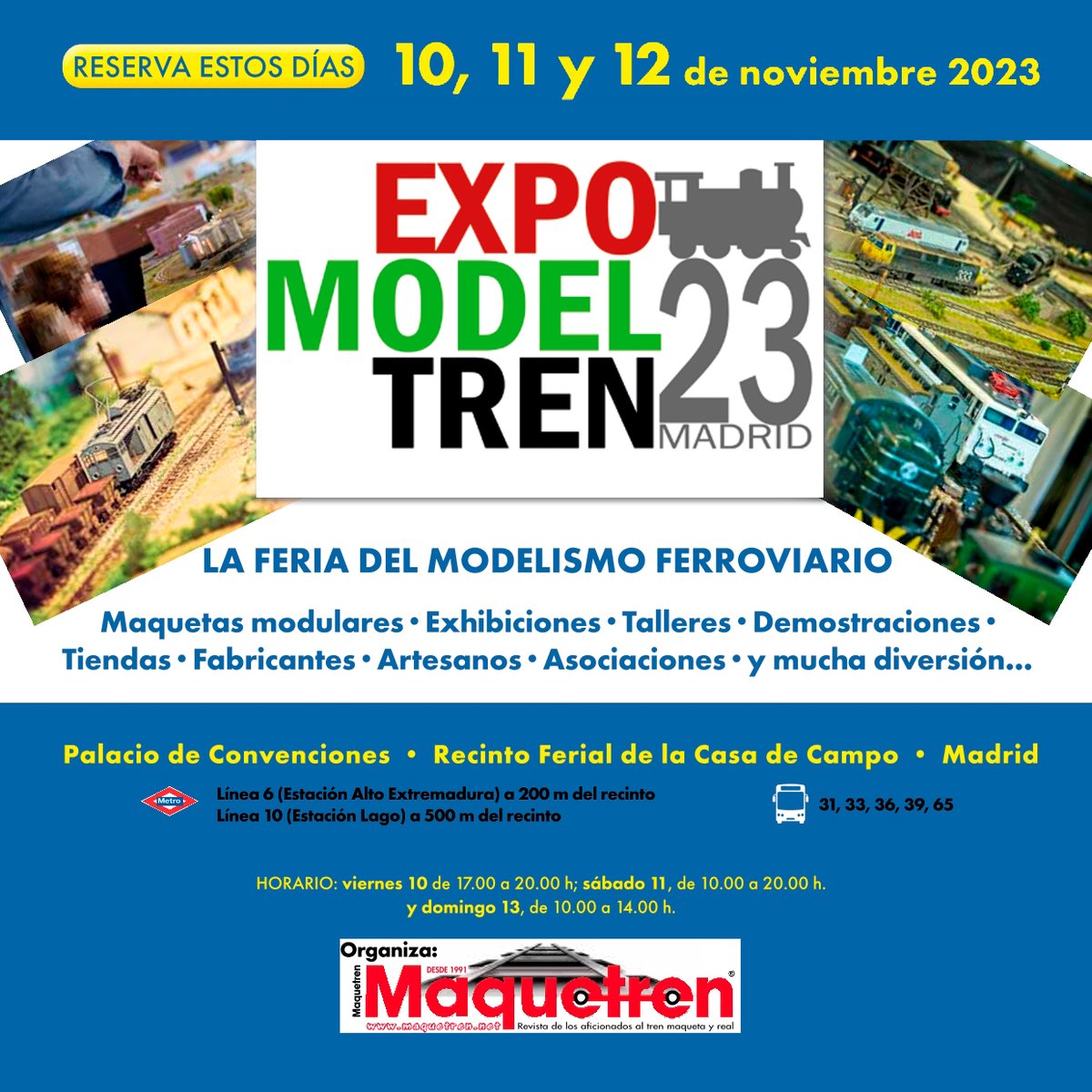 Tenemos una cita que no te puedes perder. El Expomodeltren 2023 está a la vuelta de la esquina. 📆 🚂 ¡No te pierdas este evento lleno de detalles y pasión por los trenes! Más información 👉 maquetren.net/expomodeltren-… #MLO #metroligerooestemadrid #madrid