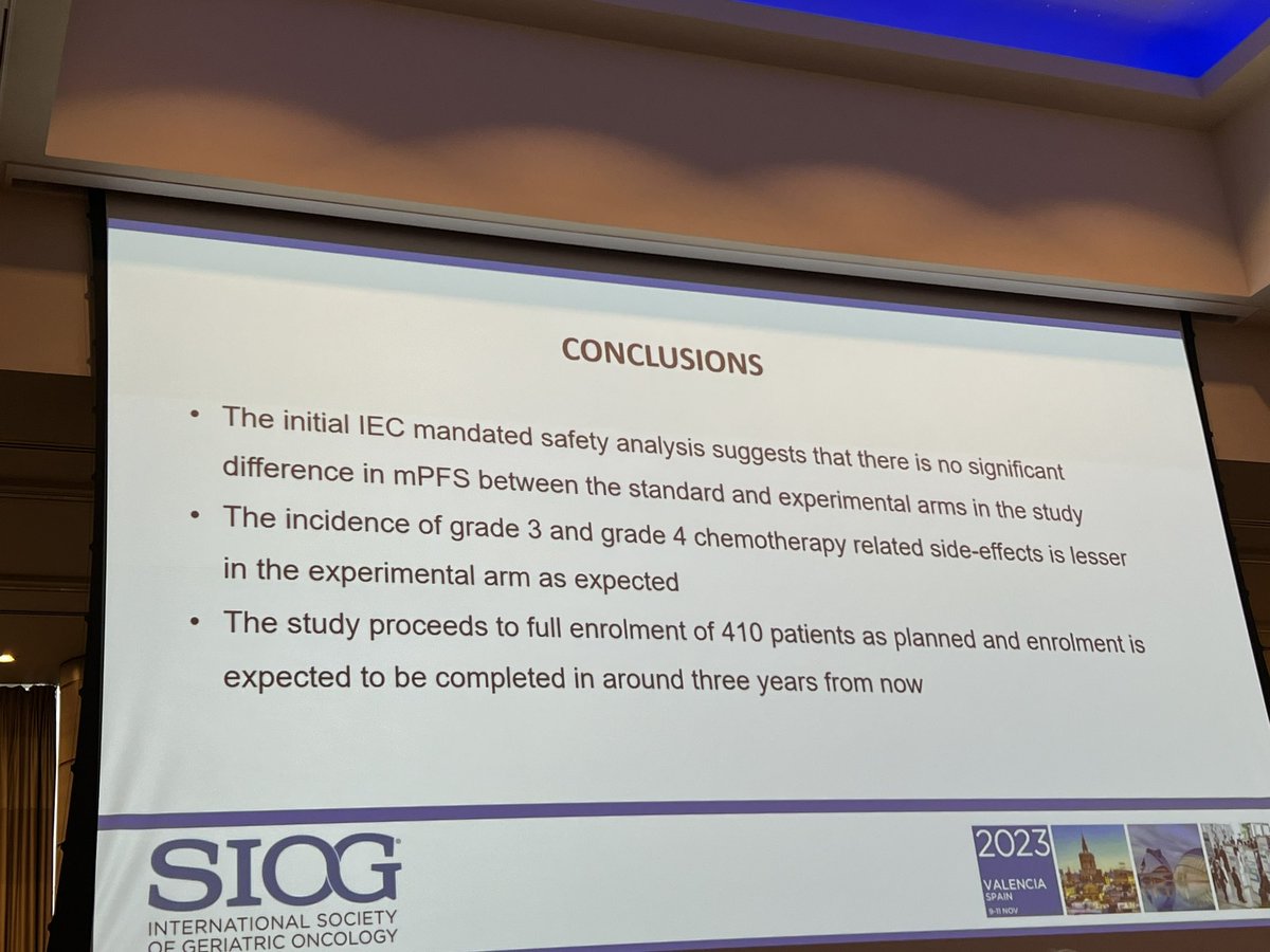 Reducing dose of chemotherapy based on toxicity risk decreases toxicity without impacting PFS #SIOG2023