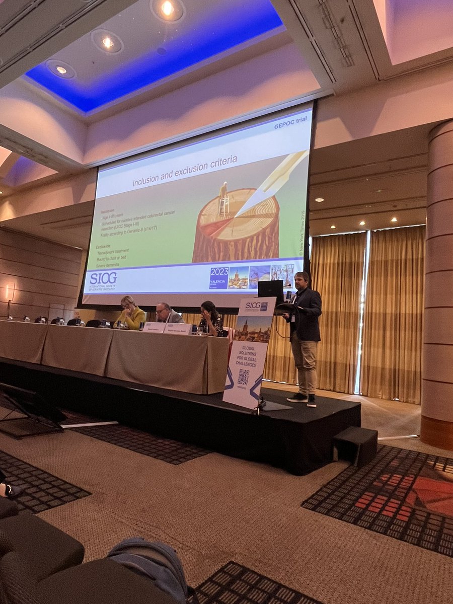 cecilia_lund3's tweet photo. Positive results from the GEPOC trial presented by Troels Gammeltoft Dolin. Perioperative CGA prevents physical decline in older patients undergoing surgery for colorectal cancer. Significant improvements in chair stand test and handgrip strength. #SIOG2023 #DCCCage https://t.co/ULaci2ntjA