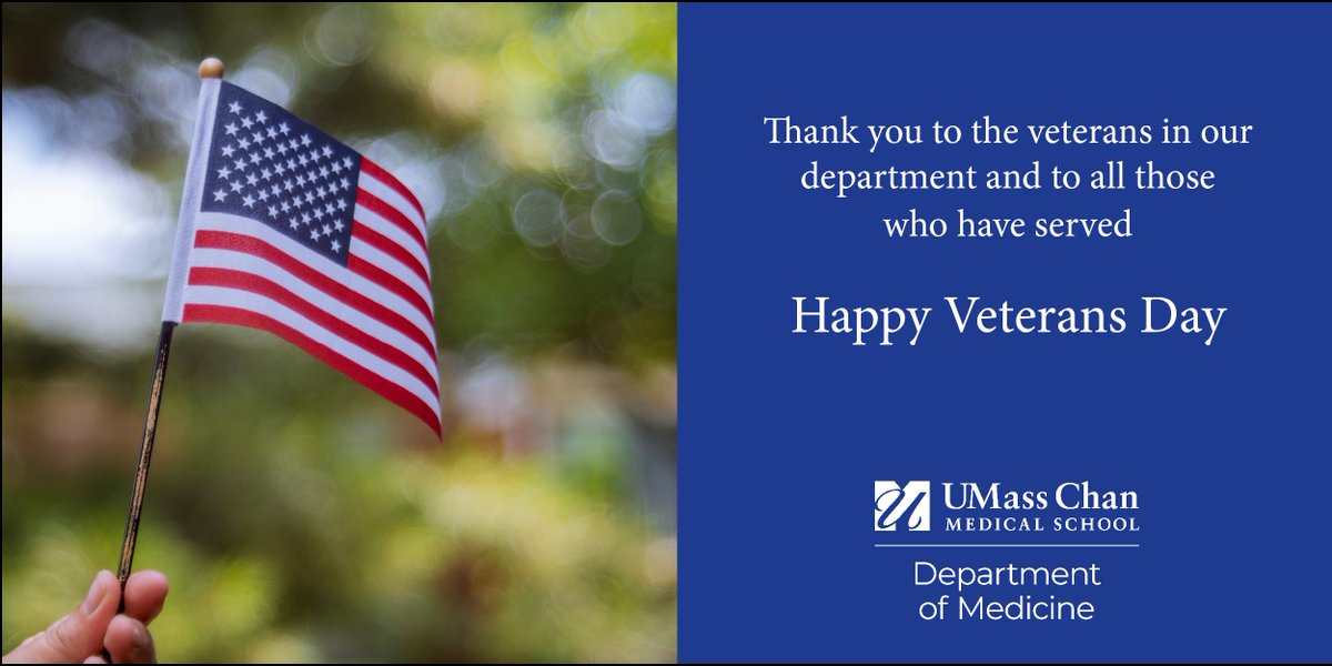 The Department of Medicine would like to thank all of those who have served. We wish everyone a Happy Veterans Day. 🇺🇸