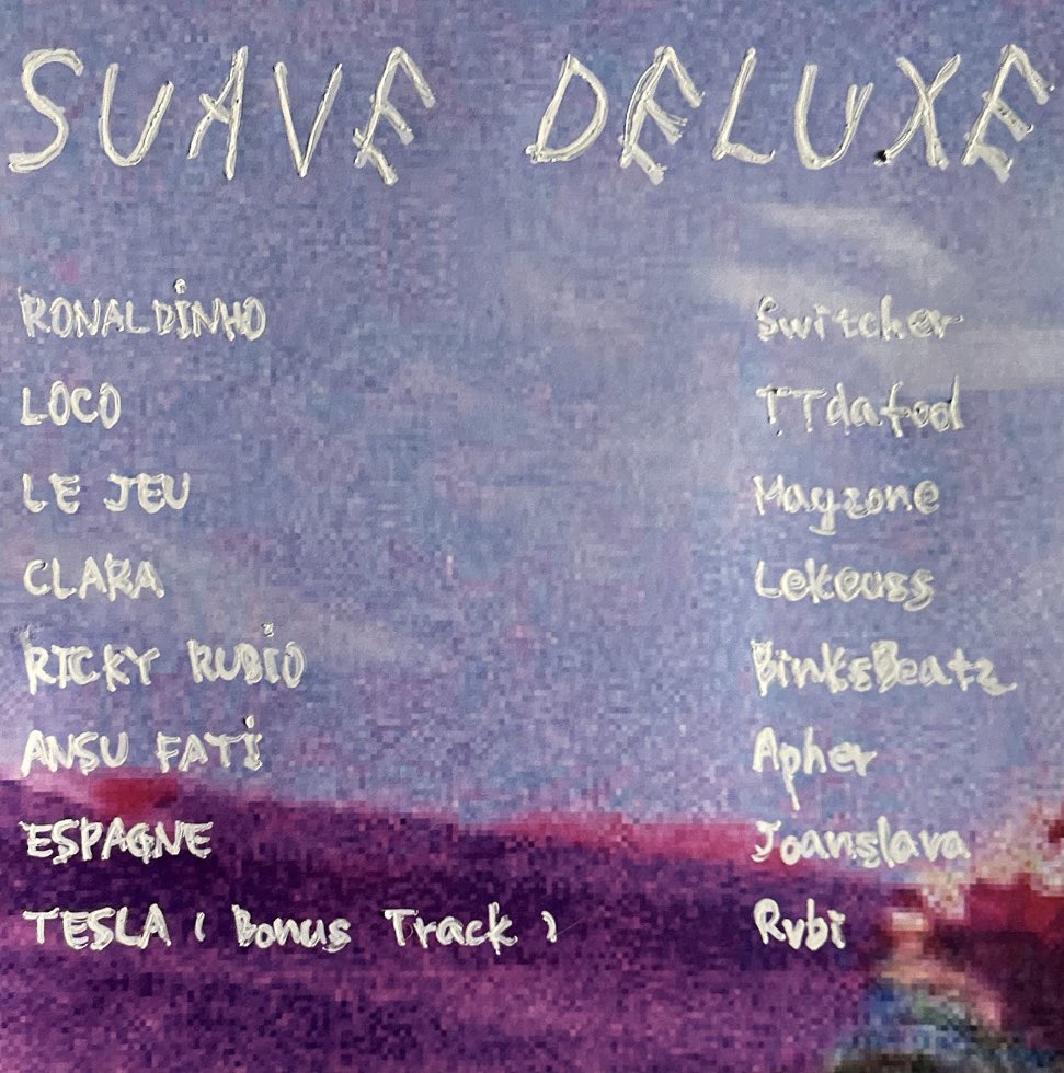regasito's tweet photo. SUAVE DELUXE TOTALEMENT DISPONIBLE #YESSIR 
Merci @joanslava98 @BinksBeatz Ttdafool @prodbyswitcher @rvvbiii Lekeuss @aphergang Mayzone et tous les autres qui ont bossés de près ou de loin sur la réédition #suave https://t.co/CEgTKE71dm