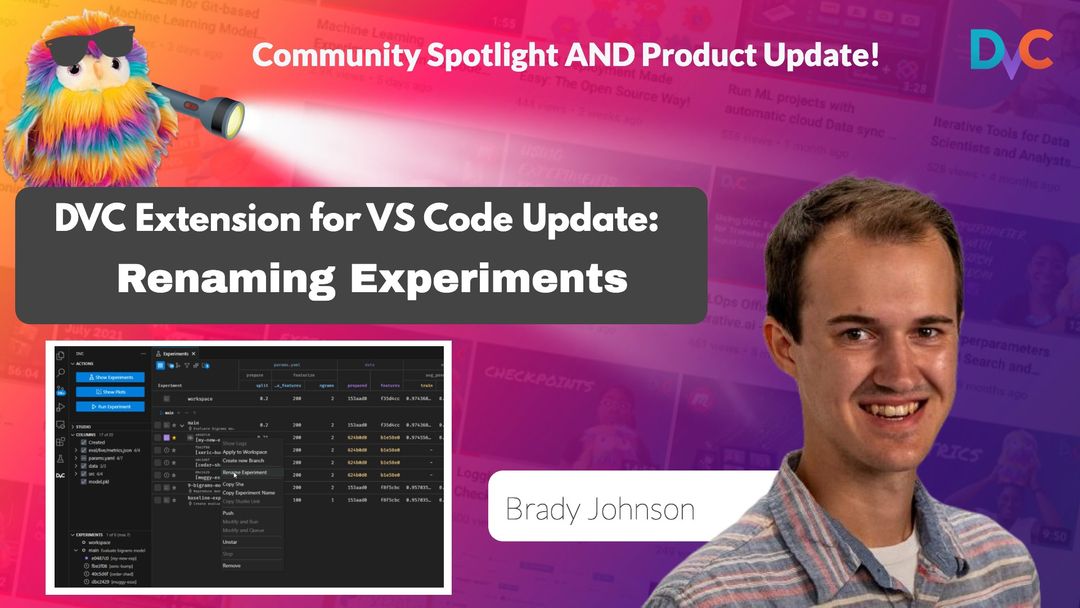 Not every week brings a Product Update from a community member. A big thank you to Brady J. A Machine Vision Engineer @WabtecCorp for his substantial contribution to the latest feature allowing experiment renaming in our VS Code extension! Link: lnkd.in/gg-N6ics
