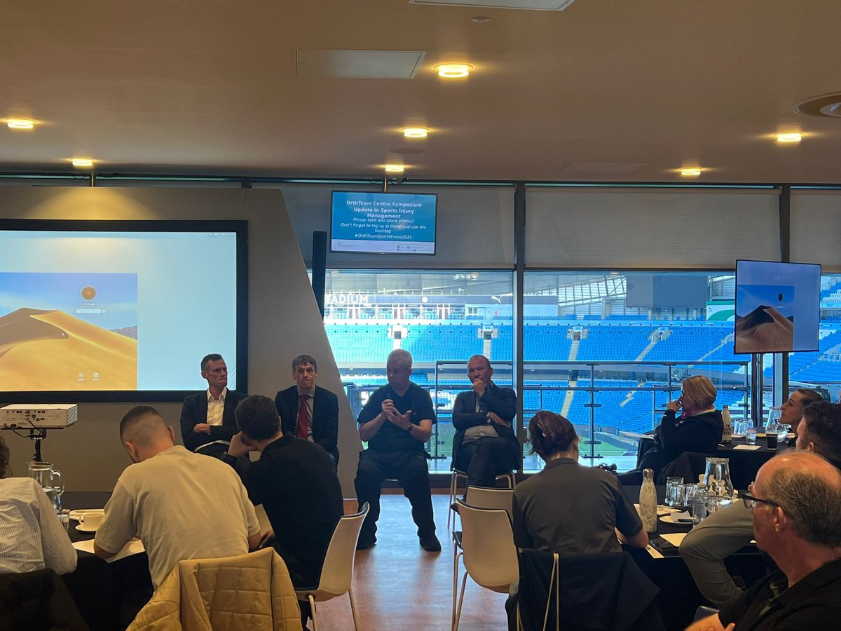 Many thanks to all the team at Orthteam, who have organised a fantastic educational day at the Etihad with over twenty talks to over 250 therapists from local practices to our Premier League teams. We had a great first session from myself and Jim Kerss covering Hamstring problems