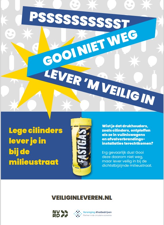 TwenteMilieu's tweet photo. 𝐏𝐒𝐒𝐓,𝐆𝐎𝐎𝐈 𝐍𝐈𝐄𝐓 𝐖𝐄𝐆! 𝐋𝐄𝐕𝐄𝐑 ’𝐌 𝐕𝐄𝐈𝐋𝐈𝐆 𝐈𝐍 Wist je dat drukhouders, zoals cilinders, ontploffen als ze in vuilniswagens &amp; verbrandingsinstallaties terechtkomen?Erg gevaarlijk dus!Gooi deze daarom niet weg, maar lever ze in op ons Afvalbrengpunt/Milieupark https://t.co/4bYfnO78GX