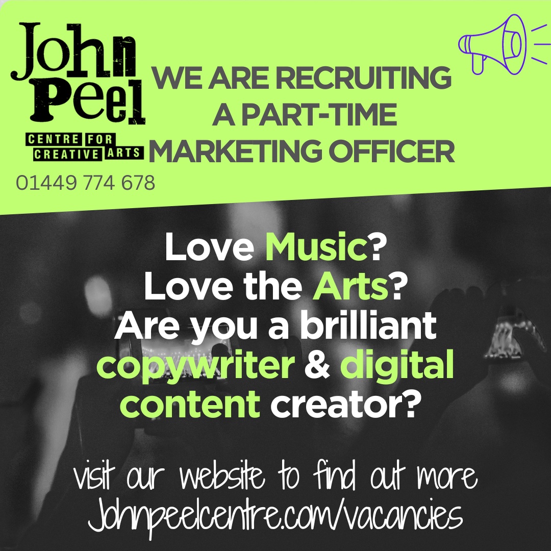 We are hiring! 
Find out more at johnpeelcentre.com/vacancies