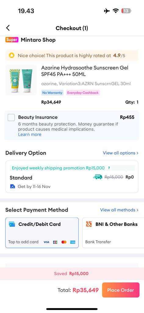 recehtapisayng's tweet photo. Penasaran pengen cobain Gratis Ongkirkirkir Lazada gara-gara kemarin sempet ada video OB viral ngespill real free shipping Lazada, terus  iseng-iseng lah  mau checkout sunscreen eh beneran dong gratis ongkirkirkir! Cobain juga deh guys, apalagi mau 11.11 diskon terbesar di lazada, pasti makin hemat!