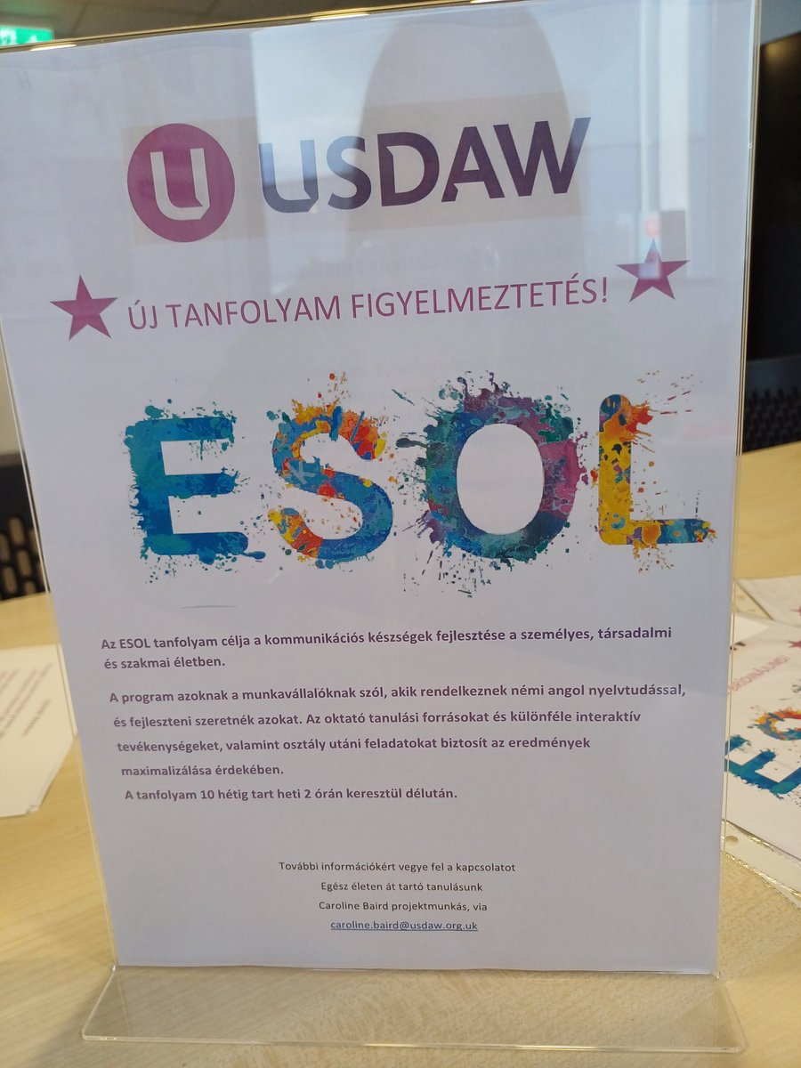 ESOL Campaign Youngs Livingston. Not only do we promote ESOL courses provided through our learning fund, but converting our materials to the members' first language gives a better understanding of what is available to them on the course. <a href="/UsdawScotland/">Usdaw Scotland</a> <a href="/UsdawLearn/">UsdawLearn</a> <a href="/PatrickL1888/">Patrick</a>
