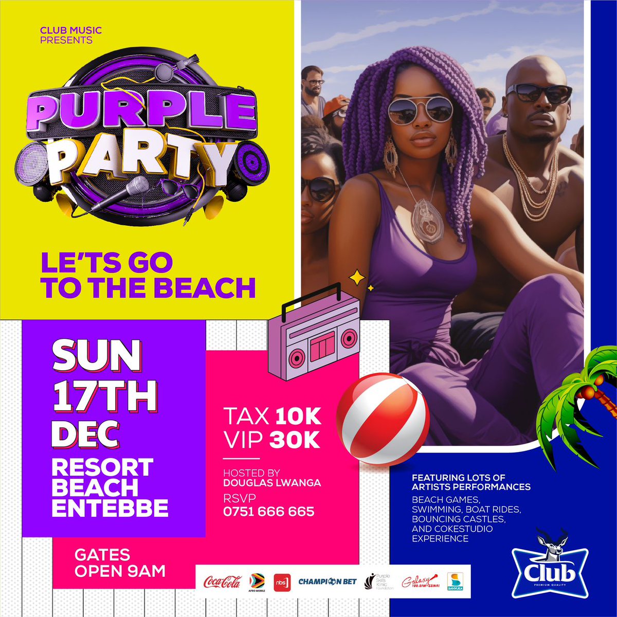 Entebbe Tujja Tujja! Let's go to the beach | Sun 17 December | Resort Beach Entebbe #PurplePartyTour