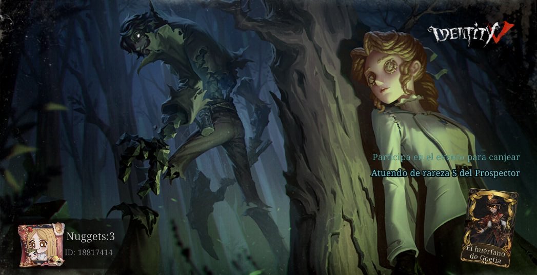 Sun_Po13's tweet photo. ¡La nueva historia Cenizas de la Memoria II ya está aquí! Las sombras del pasado persisten en el bosque. Participa en la fase Brasas reavivadas del evento y desafía al nuevo Cazador "Oro de los Tontos" para canjear Prospector - ¡El huérfano de Goetia! #IdentityV https://t.co/zmZkYjRq4C