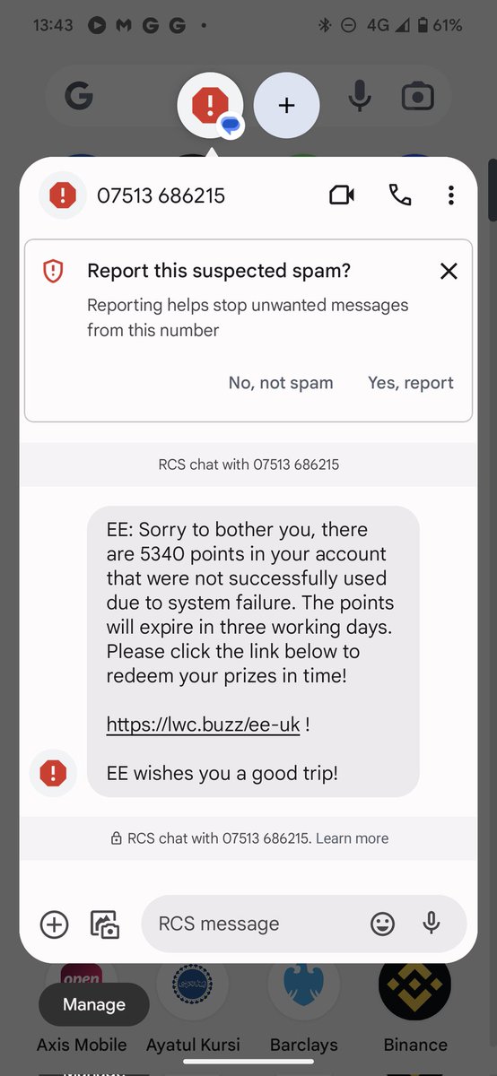 khantahir's tweet photo. @EE Lately been receiving such messages continuously and had been reporting it to spam....but just checking if these messages are actually being sent from your team? https://t.co/1rkFXztP2C