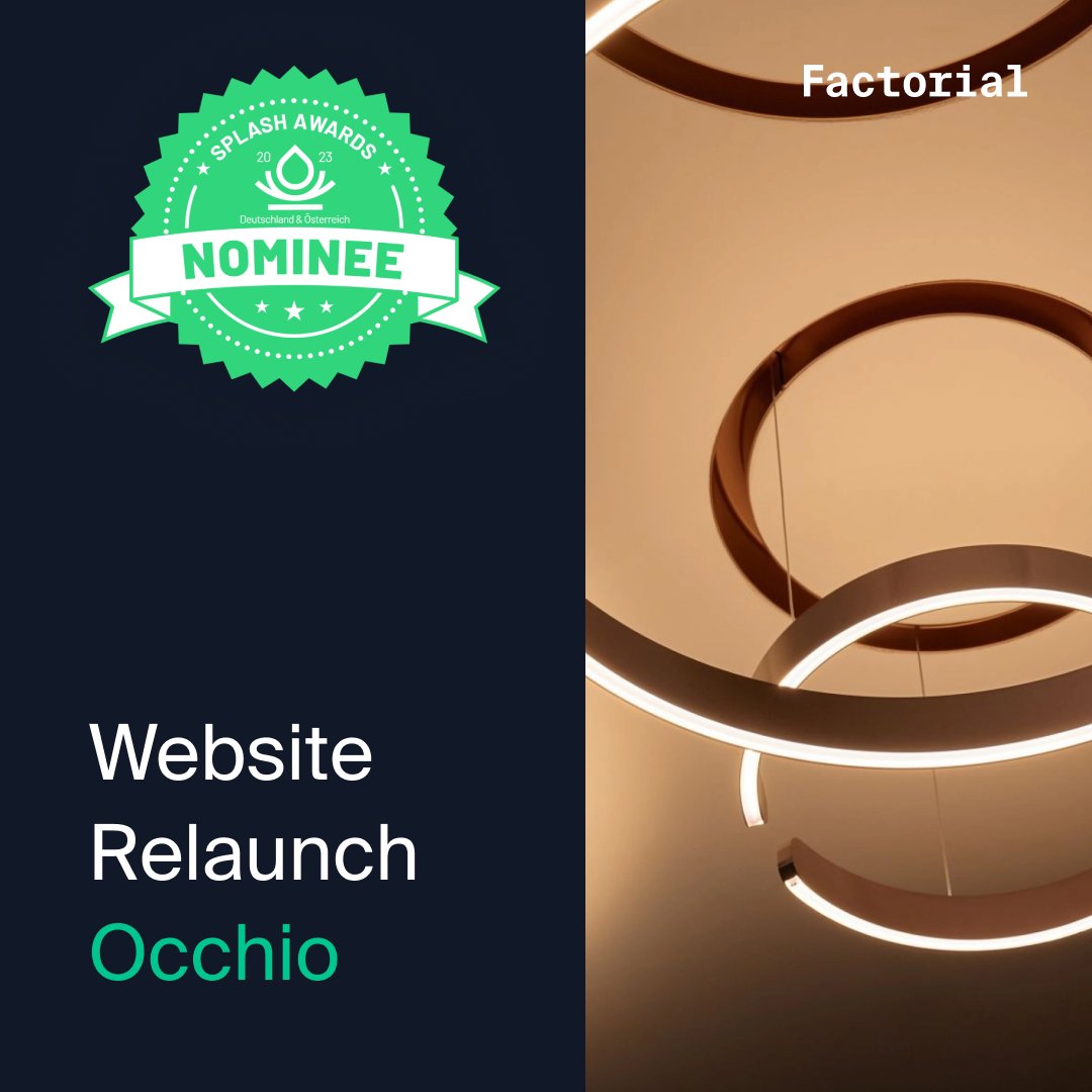 Factorial.io / @factorial_io@social.factorial.io (@factorial_io) on Twitter photo We are nominated at tonights <a href="/SplashAwards_de/">Splash Awards Deutschland & Österreich 2024</a> for our #website relaunch project of Occhio in the category of Enterprise International. Excited to find out whether we will receive an award for the amazing work our team has put in. 🥳🏅#drupal #splashawards #splashawardsdeat We are nominated at tonights <a href="/SplashAwards_de/">Splash Awards Deutschland & Österreich 2024</a> for our #website relaunch project of Occhio in the category of Enterprise International. Excited to find out whether we will receive an award for the amazing work our team has put in. 🥳🏅#drupal #splashawards #splashawardsdeat