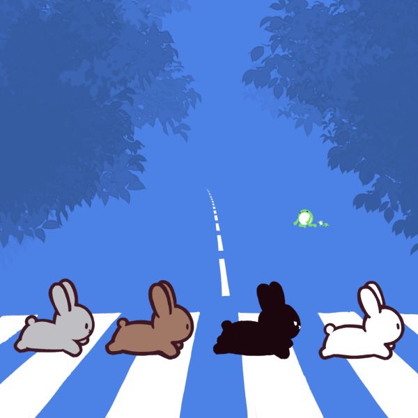 rabbit no humans lying tree outdoors on stomach crosswalk  illustration images