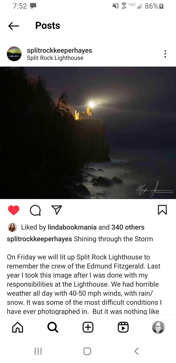 shelkubitzwrite's tweet photo. @Historygeek66 is memorializing the #EdmundFitzgerald over at his Instagram site.

I may or may not own a print from the night he lit the #splitrocklighthouse in memory of #GordonLightfoot 

We remember the gales of November. https://t.co/gIXHaUcTZ9