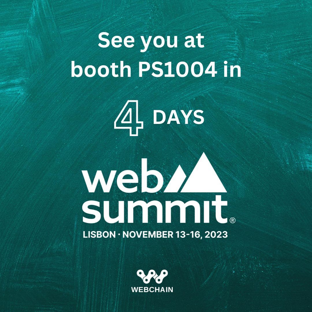 We are excited to meet all of you in only 4 days. See you soon!
🗓️ 14th - 16th November
📍 Altice Arena & Fil, Lisbon, Portuga
.
.
.
#websummit #websummit2023 #websummitlisbon #webchainromania #webchainteam #techevent #techevents #webchain #romania #lisbon #visitlisbon