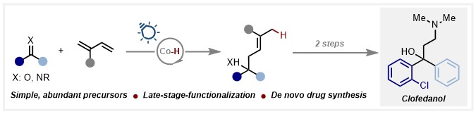 Great end to the week as Victor and Martina's dual catalytic coupling of dienes and ketones is now online @angew_chem doi.org/10.1002/anie.2… @OCTUBS @tuBraunschweig