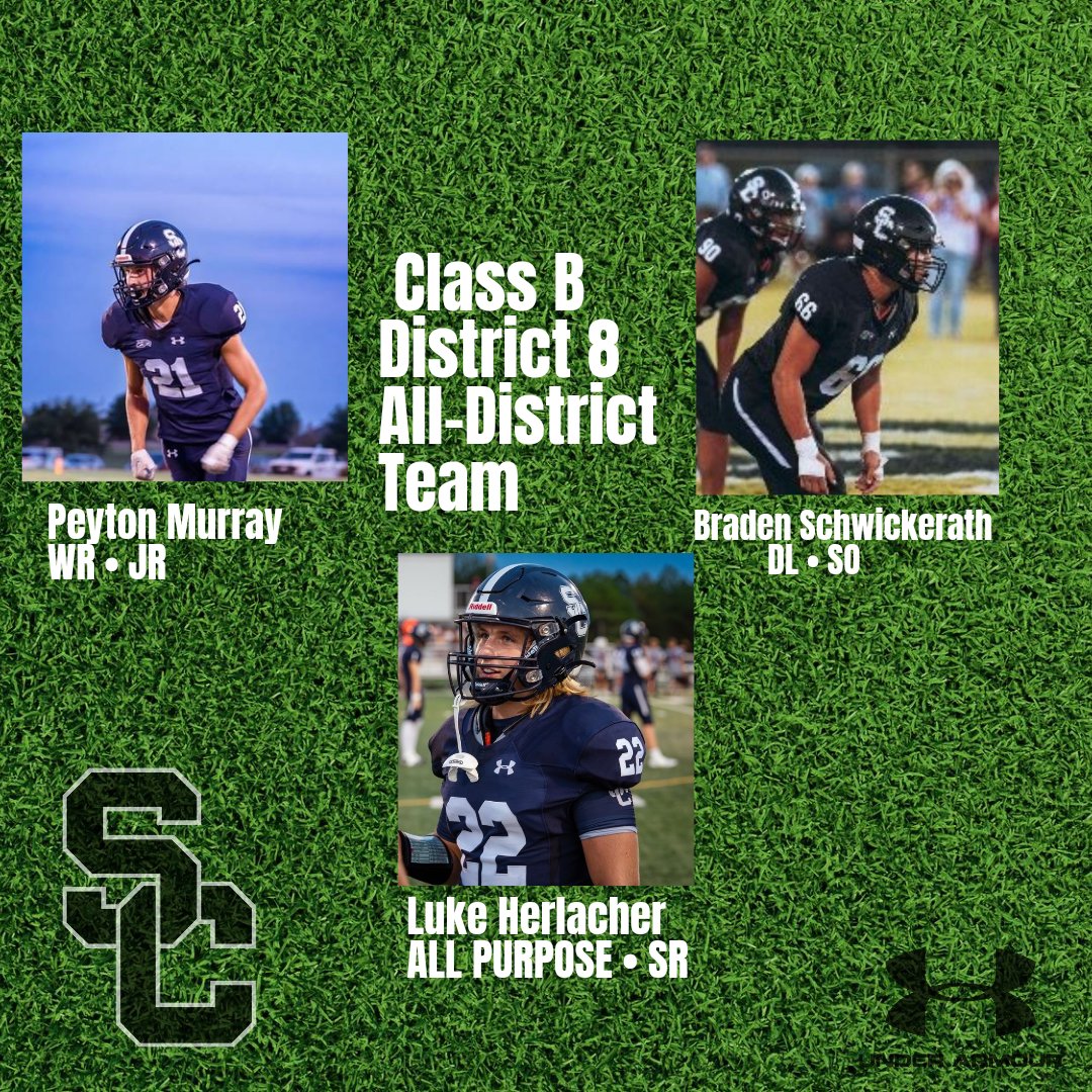 Honored to be selected First team All-District  and proud of my teammates <a href="/peytonmurray_2/">Peyton Murray</a>  915 yds rec and 12 TD 
and Luke Herlacher 169yds passing  249yds rushing  220 yds rec 40tkls  and 9/11 on extra point kicks