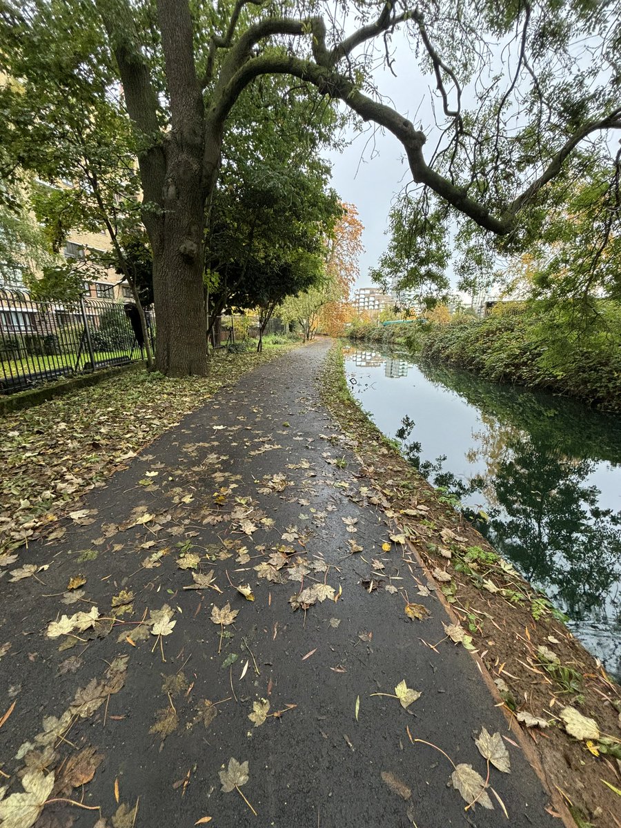 The path around the West Reservoir is now back open. Despite some concerns about the use of tarmac, it’s still a lovely walk even in the rain #stokenewington