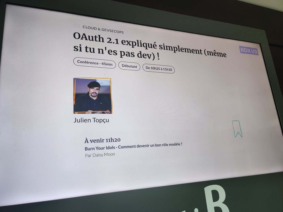 paulmolin42's tweet image. And in a couple of minutes, a good talk about #OAuth2 to start the streak!
All talks can be followed live here: bdxio.fr/live (this one's in French) @bdxio