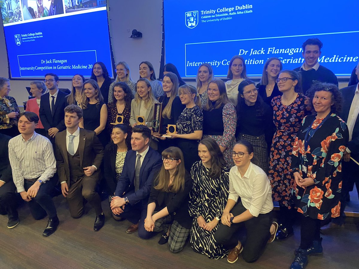 Congratulations to our <a href="/UCDMedicine/">UCD Medicine</a> final meds Anna Lawless, Joanna Hennessy, Maria Springael and Aoife Mangan who won the Dr. Jack Flanagan medal in the all-Ireland intervaristy competition in geriatric medicine last night. 
Well done all 7 competing teams-tough competition!