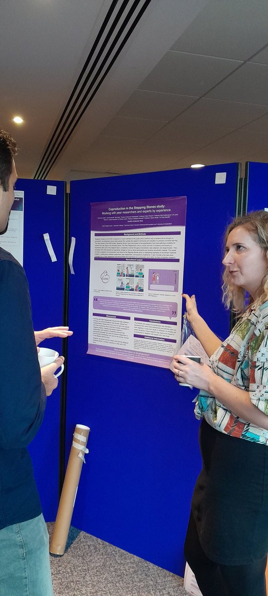 @Emlousmith404 discussing her poster on #coproduction in the @StepStonesstudy that is looking at carepathways for #women who use drugs in the perinatal period #SSAConference