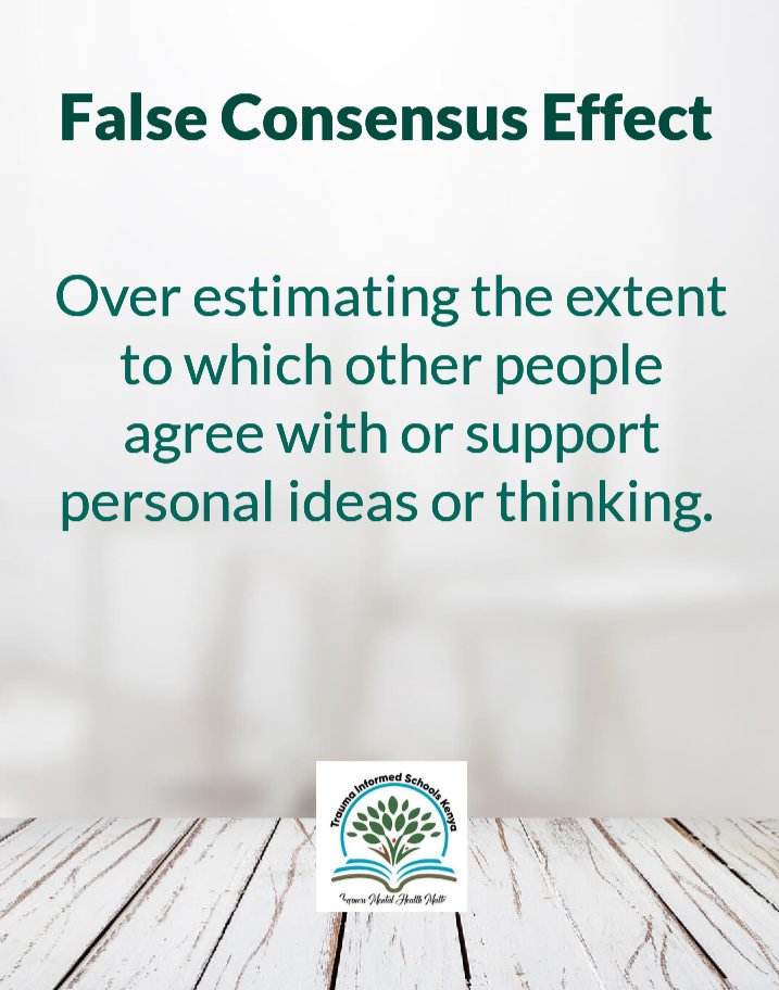 traumasch_kenya's tweet image. #realitytesting
#emotionalintelligence
#problemsolving
Cognitive bias in an organization where one department comes up with an approach to a challenge or an opportunity and assumes that everyone in the organization will see it the same way; is referred to as 👇👇