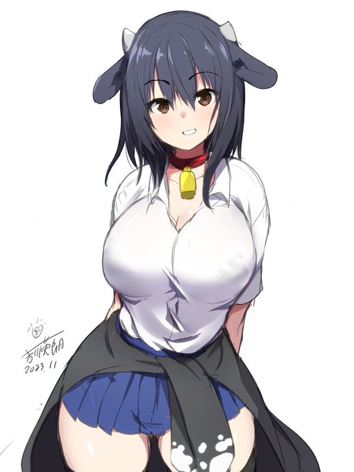 学生服牛娘さん 