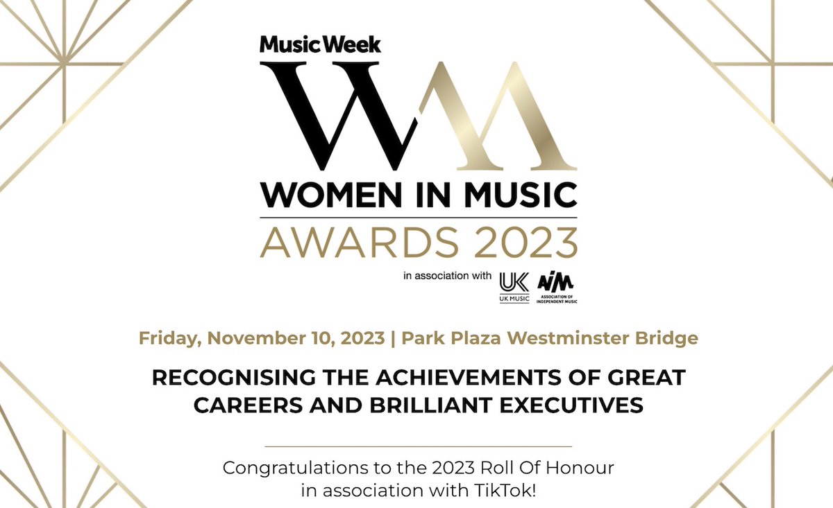 MusicWeek's tweet photo. Co-founders' inspirational message to the industry ahead of today's Women In Music Awards 2023  https://t.co/BrvWUTOPYe #WomenInMusic #WIM23 https://t.co/v76r4nIhlH