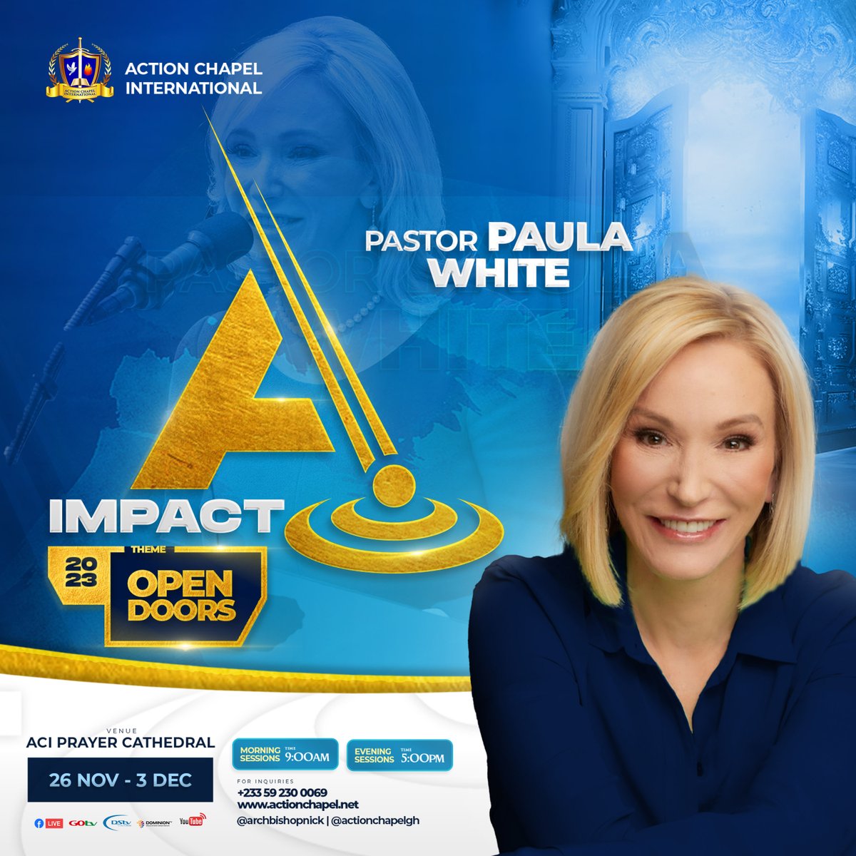 Pastor <a href="/Paula_White/">Paula White-Cain</a> is definitely a woman you’d love to listen to at #Impact2023. She is the president of Paula White Ministries, a bestselling author, and an anointed teacher of God’s Word. She is bringing a powerful message that will build your faith.