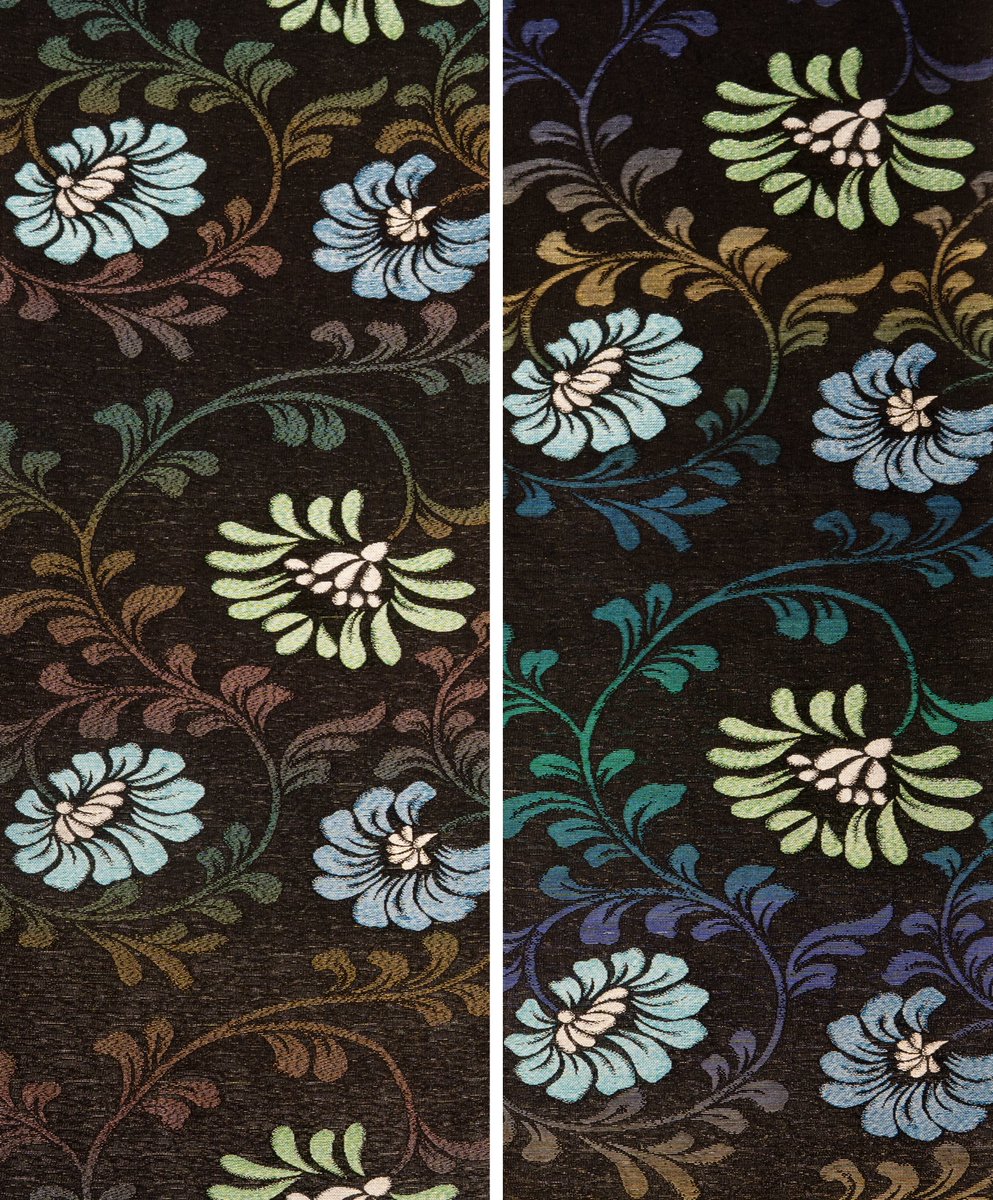 「作り手 応援帯」に新柄を追加しました。
大きな柄に大胆な配色をしつつも調和の取れた帯に仕上がりました。かなり個性的だと思います。
２バージョンあり、左が暖色系で右が寒色系です。
見てってくれニャ～～～
kyoto-shop.org/category/item/…