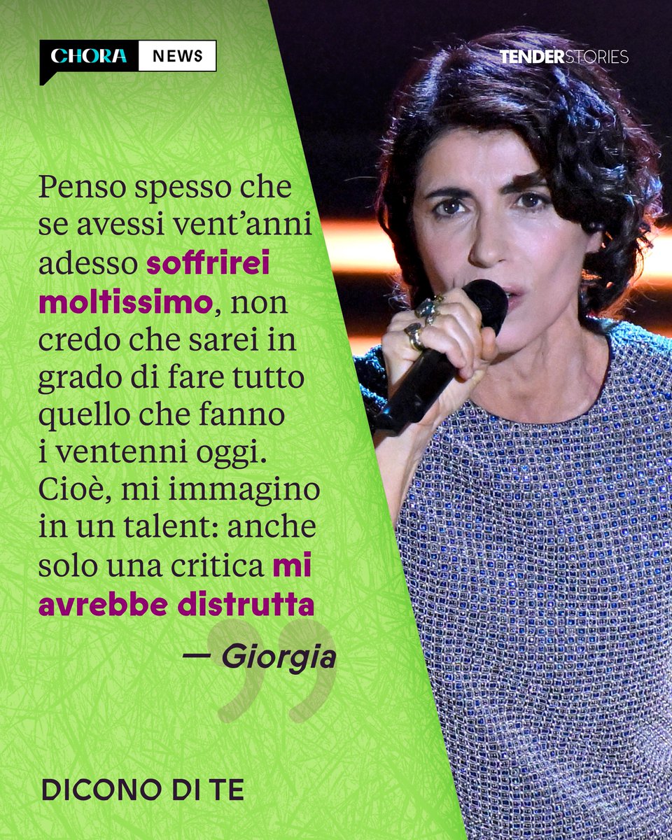 Chora Media (@chora_media) on Twitter photo In questa intervista a Malcom Pagani, Giorgia ripercorre la sua carriera, dalle esibizioni nella band del padre all’ultimo tour.
La nuova puntata di "Dicono di te": open.spotify.com/episode/5oeyG9…
<a href="/Tenderstories/">Tenderstories</a> #podcastitalia #podcastitaliano #interviste In questa intervista a Malcom Pagani, Giorgia ripercorre la sua carriera, dalle esibizioni nella band del padre all’ultimo tour.
La nuova puntata di "Dicono di te": open.spotify.com/episode/5oeyG9…
<a href="/Tenderstories/">Tenderstories</a> #podcastitalia #podcastitaliano #interviste